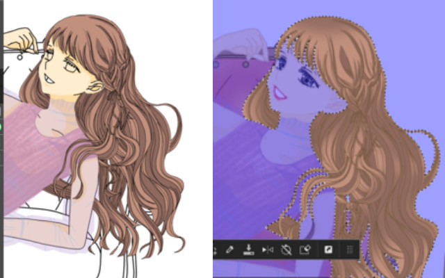 イラストメイキング髪